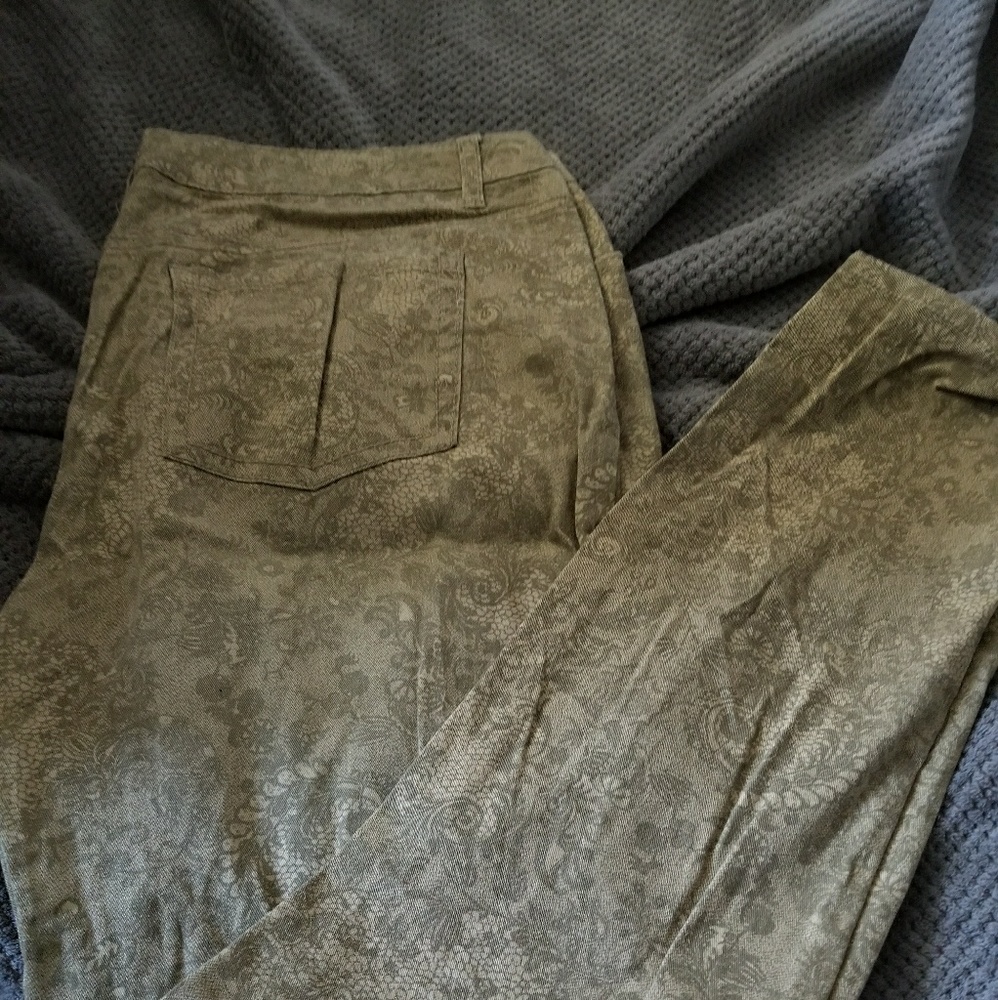 Tan lace print  jeans